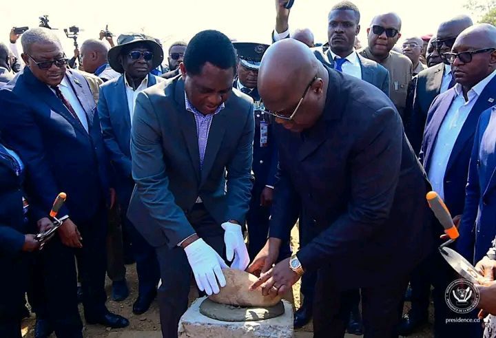 Pose de la première pierre pour la construction du Pont Calwe et de la route Mwenda-Calwe-Kasomeno