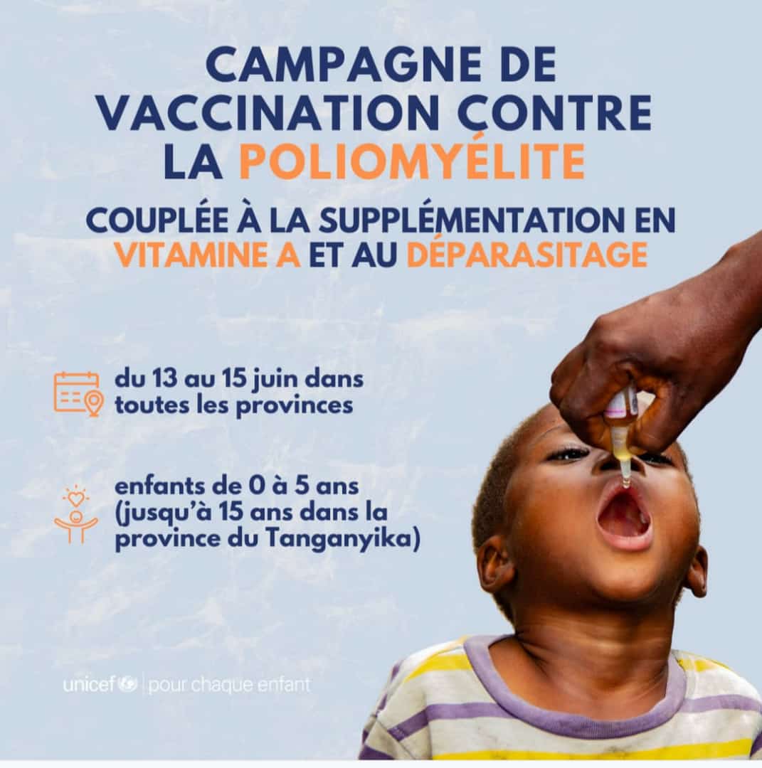 Haut-Katanga : Trois jours de vaccination contre la poliomyélite sauvage